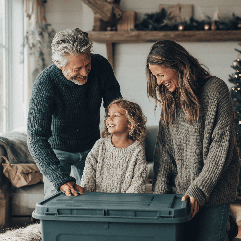 Family enjoying a clutter-free home