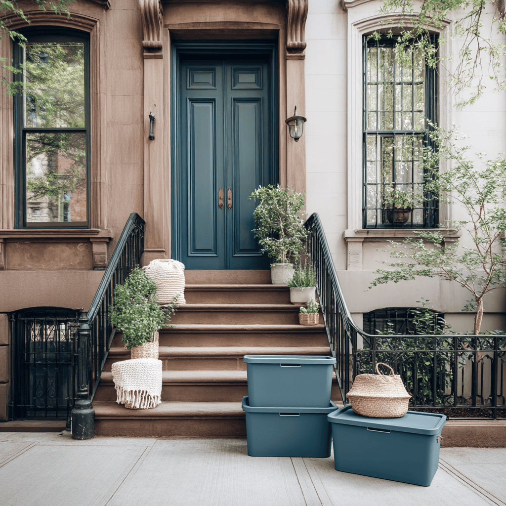Storage Valet delivery at a brownstone stoop