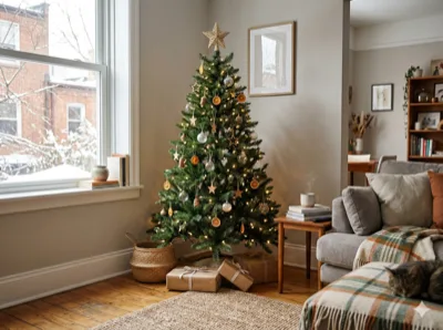 Christmas tree in living room